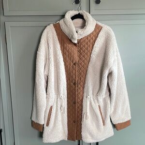 Women's Quilted Brown and Cream Jacket